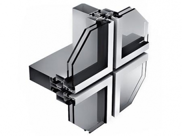 Profilés aluminium, pour murs-rideaux