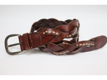 Ceinture en cuir tressé à la main, Ceinture tissée