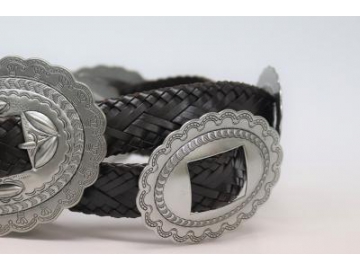 Ceinture en cuir tressé à la main, Ceinture tissée