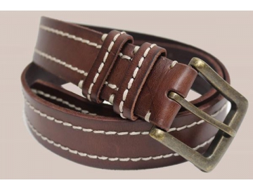 Ceinture en cuir cousue
