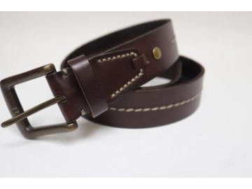 Ceinture en cuir cousue