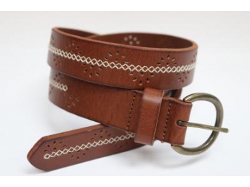 Ceinture en cuir cousue