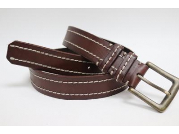Ceinture en cuir cousue