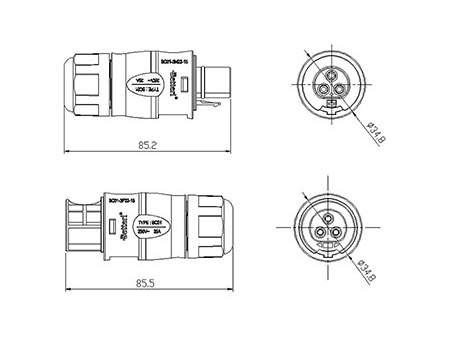 Connecteur circulaire BC01 (Trois broches)