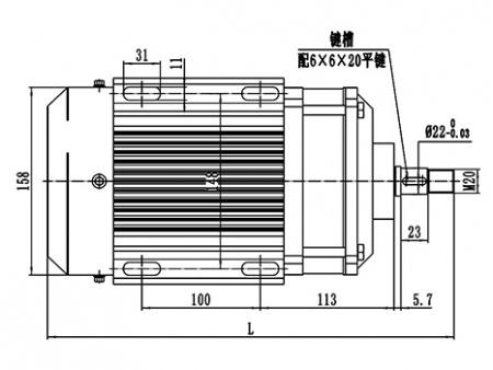 Moteur d'entraînement 1200-1800W, Moteur sans balais PMDC TF133AHF
