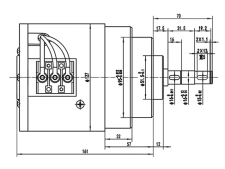 Moteur d'entraînement - à déplacement horizontal 900W (3100 RPM), Moteur sans balais PMDC TF110AH2