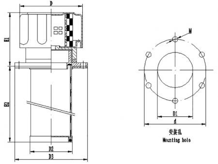 Filtre à air reniflard / Filtre de reniflard / Filtre reniflard