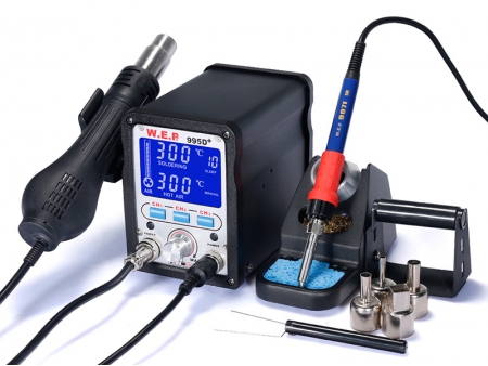 Station de soudage à air chaud SMD avec Affichage LCD, Modèle WEP-995D 