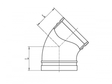 Coude rainuré 45° / Raccord coudé 45° / Coude 45°