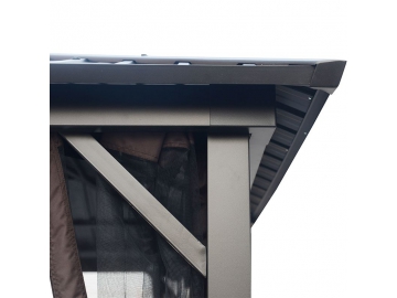 Gazebo à toit rigide 10'x10', en acier galvanisé avec moustiquaire