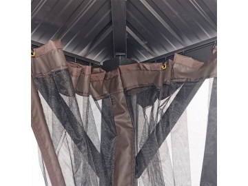 Gazebo à toit rigide 10'x10', en acier galvanisé avec moustiquaire