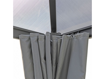 Gazebo à toit rigide 12' x 10', avec toit en polycarbonate et poteaux en aluminium