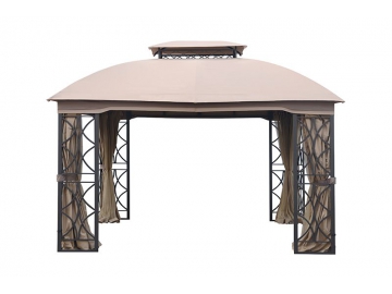 Gazebo à toit souple de 12' x 10', avec double toit et auvent en polyester