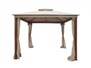 Gazebo à toit souple 10' x 10', avec poteaux en acier galvanisé et moustiquaire