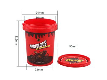 Seau en plastique IML avec couvercle 600ml, CX039D