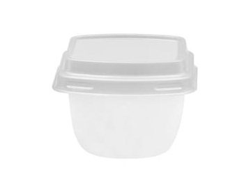 Contenant avec couvercle IML 80ml, Barquette IML, Pot alimentaire plastique carré bicolore, CX104