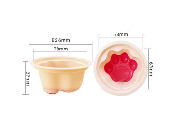 Barquette plastique IML 100ml, Pot plastique à gelée, pattes de chat, CX136