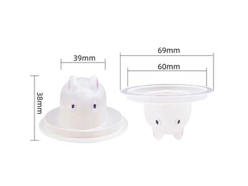 Coupe à dessert plastique IML 50ml, Pot plastique à gelée, forme de lapin, CX137