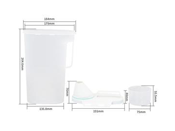 Bouteille en plastique avec tasse IML 2600ml, Bouteille d'eau avec bec verseur, CX108B