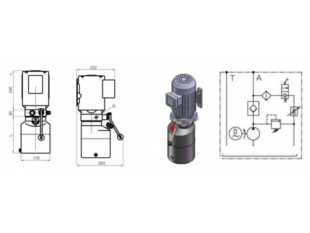Groupe hydraulique à simple effet
