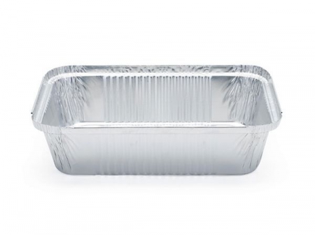 Contenant rectangulaire en aluminium à paroi ondulée, bord L