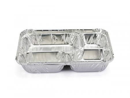 Contenant en aluminium à compartiments multiples et à paroi ondulée