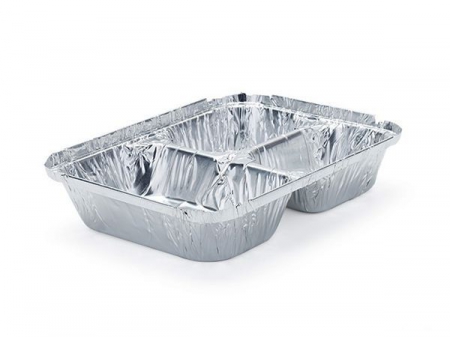 Contenant en aluminium à compartiments multiples et à paroi ondulée