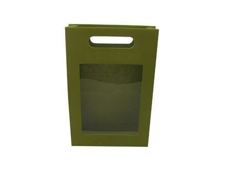 Sac en papier laminé avec poignée découpée
