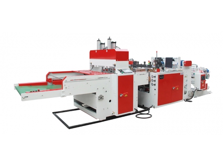 Machine de fabrication de sacs de T-shirt à double rail grande vitesse, CBC450450