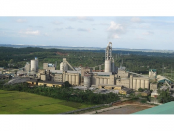 Ligne de production de ciment par voie sèche