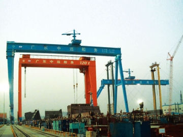 Grue à portique sur rails