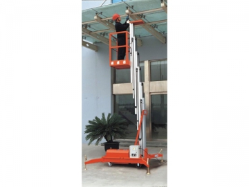 <strong>Plateforme de travail hydraulique</strong> <small>(mât en alliage d'aluminium)</small>