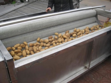 Tunnel de lavage de fruits et légumes<br> <small>(Laveuse à rouleaux et brosse)</small>