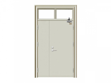 <strong>Porte coupe-feu</strong> double battant <small>(de largeur inégale)</small>