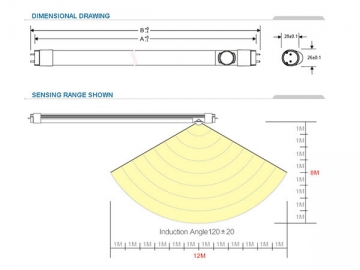 Tube LED T8 avec détecteur PIR