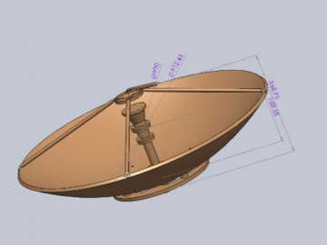 Réflecteur d'antenne VSAT 0,6m, 0,9m, 1,288m (aluminium & fibre de carbone)