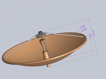 Réflecteur d'antenne VSAT 0,6m, 0,9m, 1,288m (aluminium & fibre de carbone)